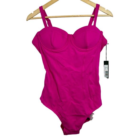 TA3 Other - NEW TA3 Pushy Pink Underwire Corset One Piece Swimsuit Womens Size XL Reg Long A